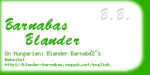 barnabas blander business card